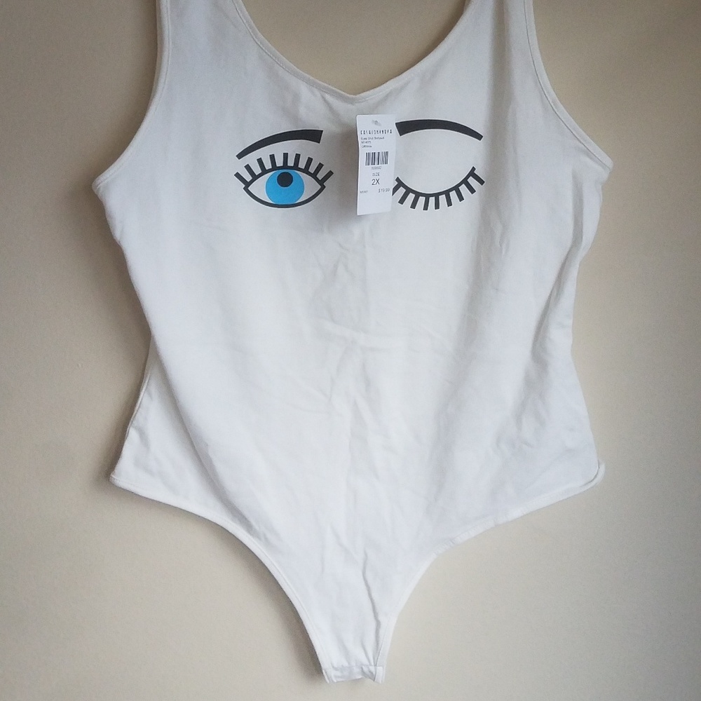 White Eyelash Fashion Nova Bodysuit